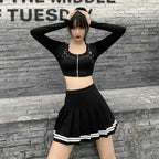 Harajuku Gothic Pleated Mini Skirt – Punk High Waist Patchwork Style - Bottoms - Skirts - 4