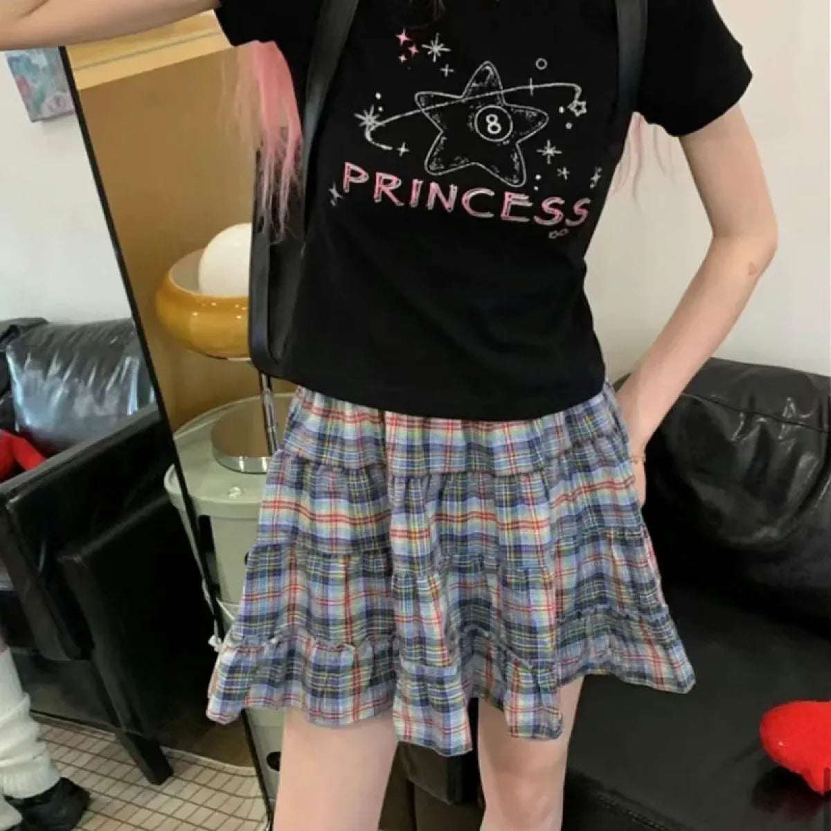 Harajuku Ruffle Plaid Mini Skirt - Bottoms - Mini Skirts - 5