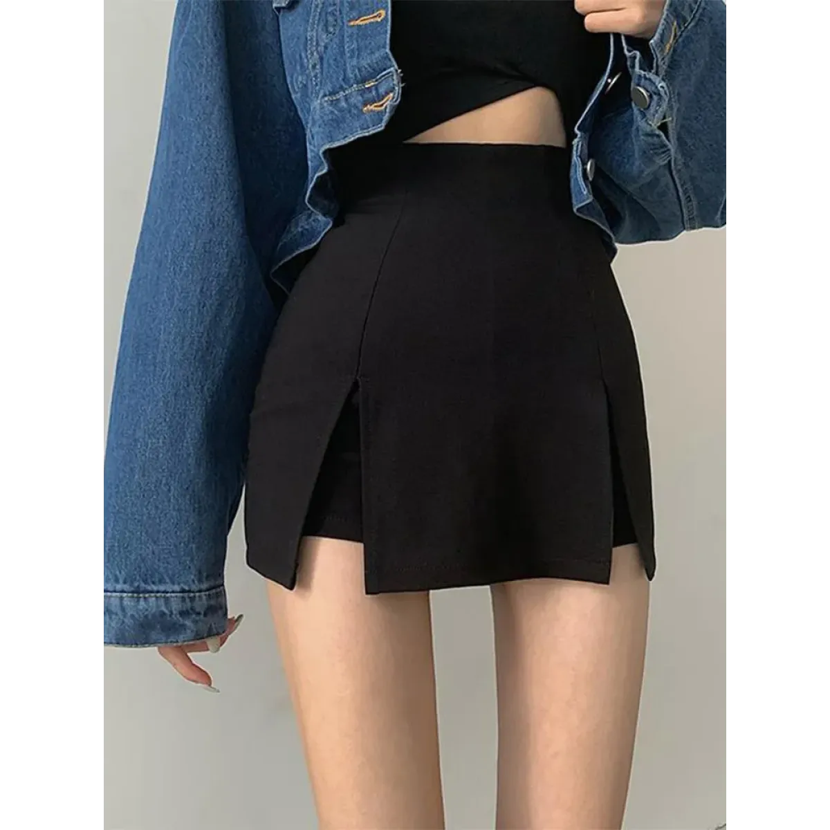 Harajuku Split Mini Skirt Shorts - Bottoms - Skirts - 1