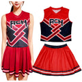 Takerlama RCH Printed Cheerleader Uniform Bring it On Cosplay Women’s Fancy Dress Tank Top Mini Skirt Halloween Costume