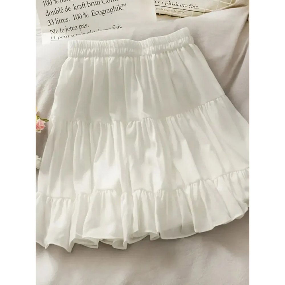 Kawaii Ruffle Pleated Mini Skirt - Bottoms - Mini Skirts - 1