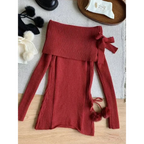 Kawaii Off-Shoulder Knit Lace Set - Bottoms - Sets - 6