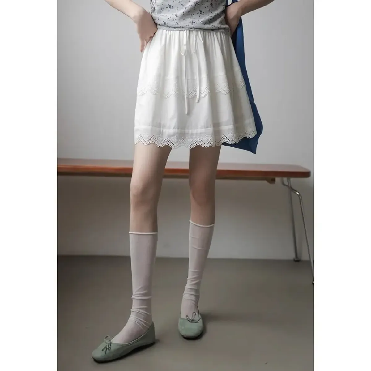 Korean Lace Ruffle Mini Skirt - Bottoms - Mini Skirts - 4