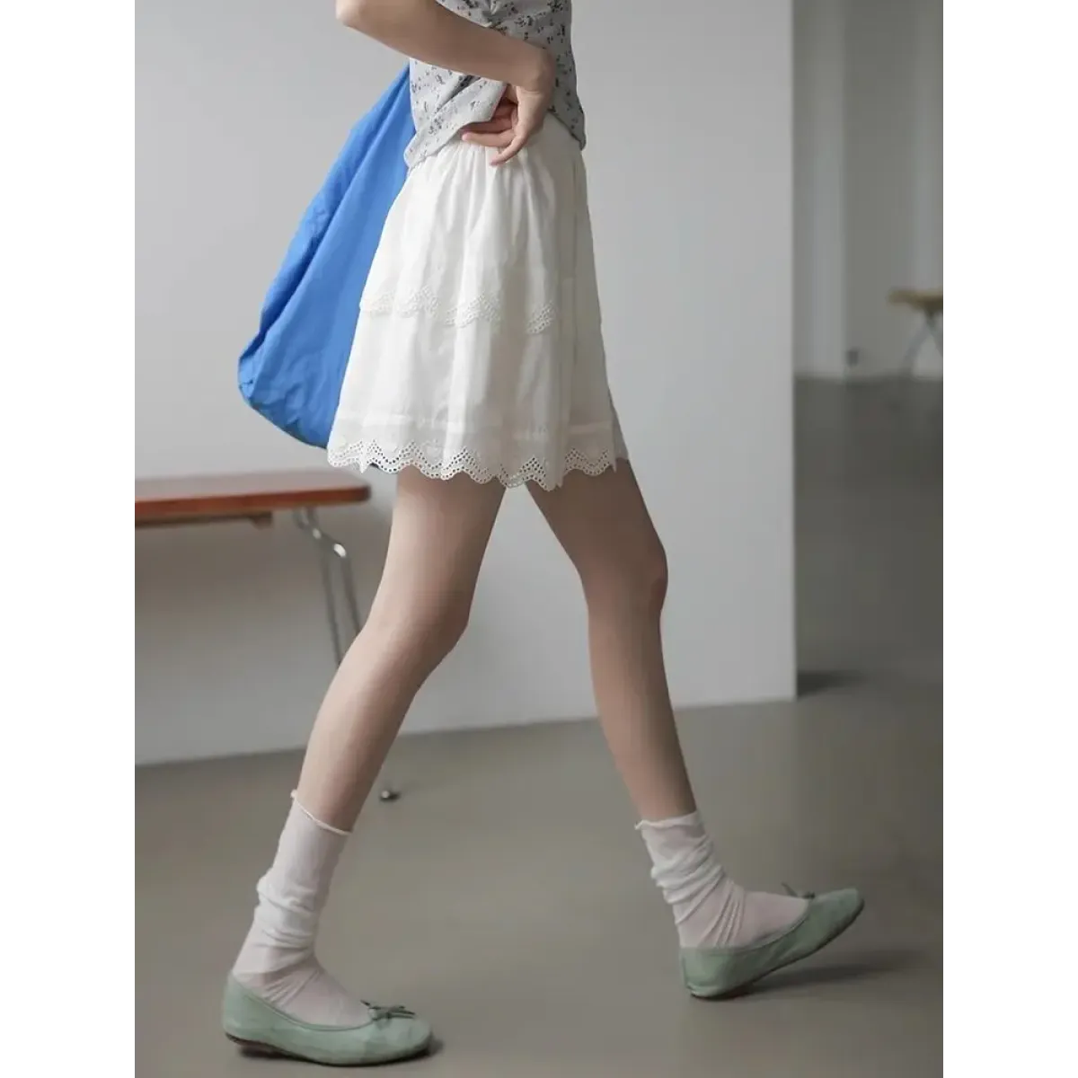 Korean Lace Ruffle Mini Skirt - Bottoms - Mini Skirts - 5