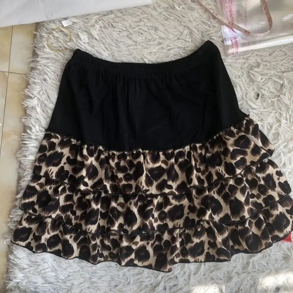 Leopard Ruffle Mini Skirt Harajuku Style - Bottoms - Skirts - 6