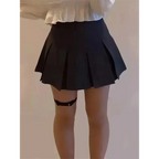 Vintage Gray High Waist Pleated Mini Skirt - Bottoms - Mini Skirt - 3