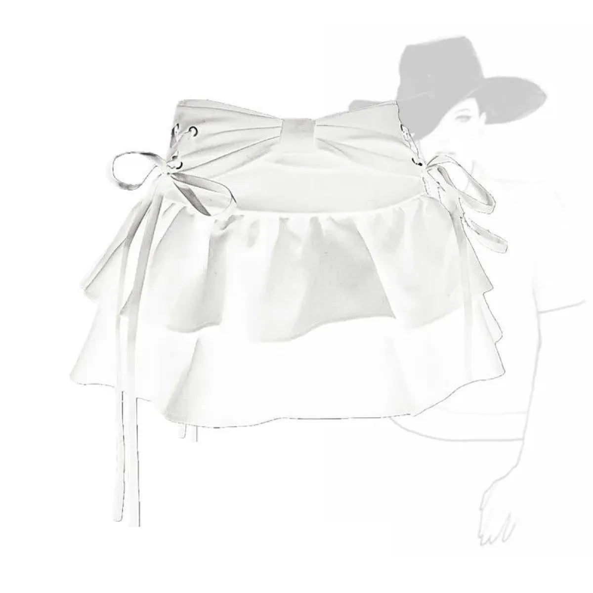 Ruffled Denim Bow Mini Skirt - Bottoms - Skirts - 8