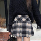 Sweet Plaid Wool Mini Skirt - Bottoms - Mini Skirts - 1