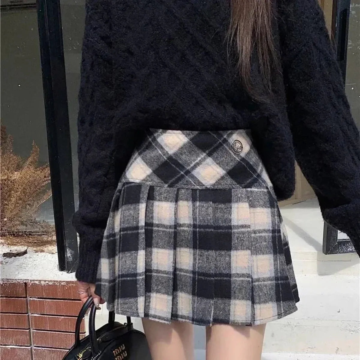 Sweet Plaid Wool Mini Skirt - Bottoms - Mini Skirts - 1