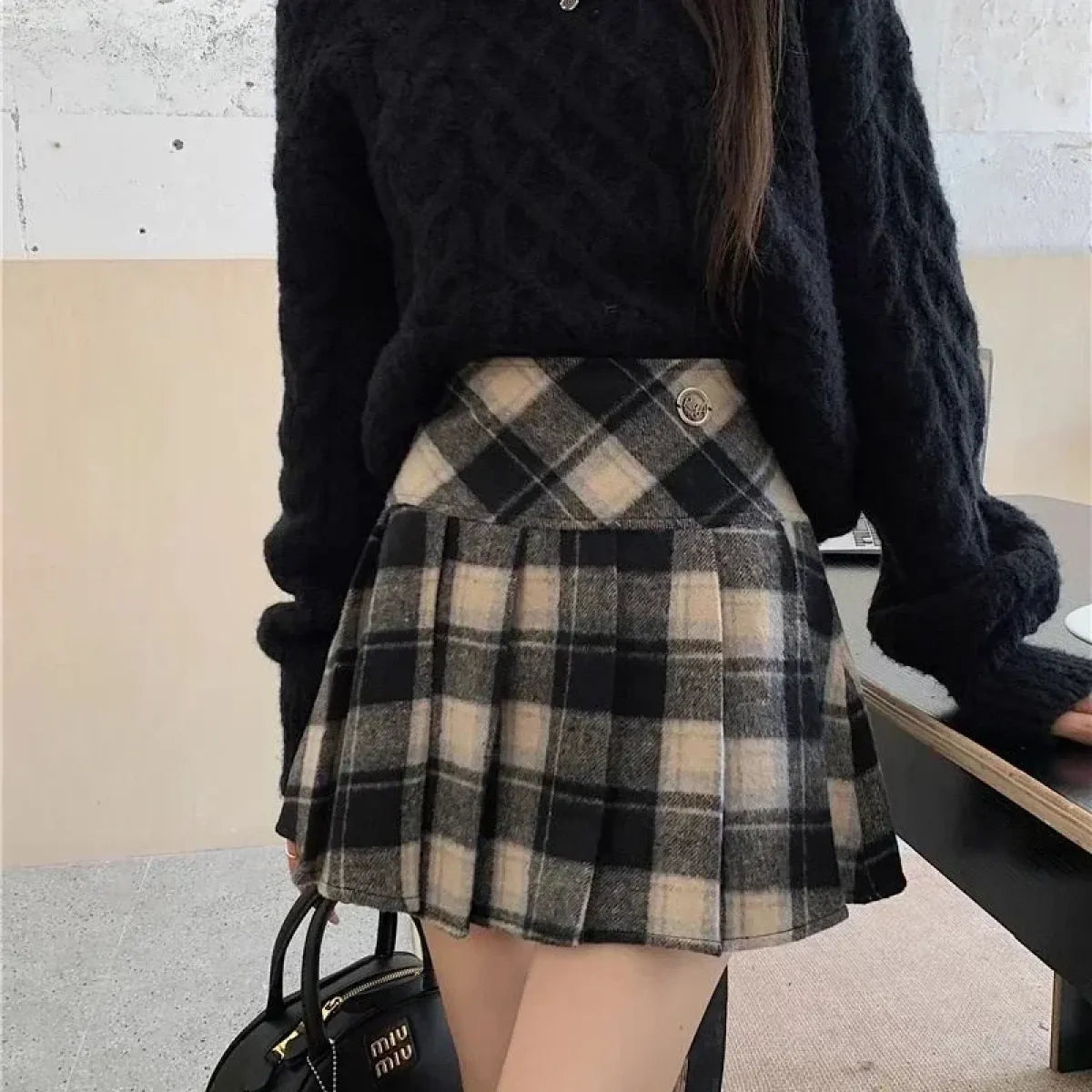 Sweet Plaid Wool Mini Skirt - Bottoms - Mini Skirts - 2
