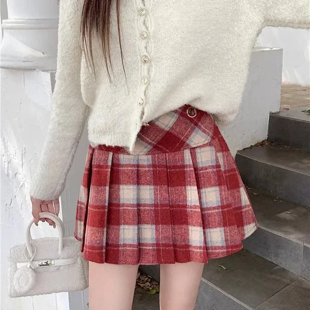 Sweet Plaid Wool Mini Skirt - Bottoms - Mini Skirts - 3
