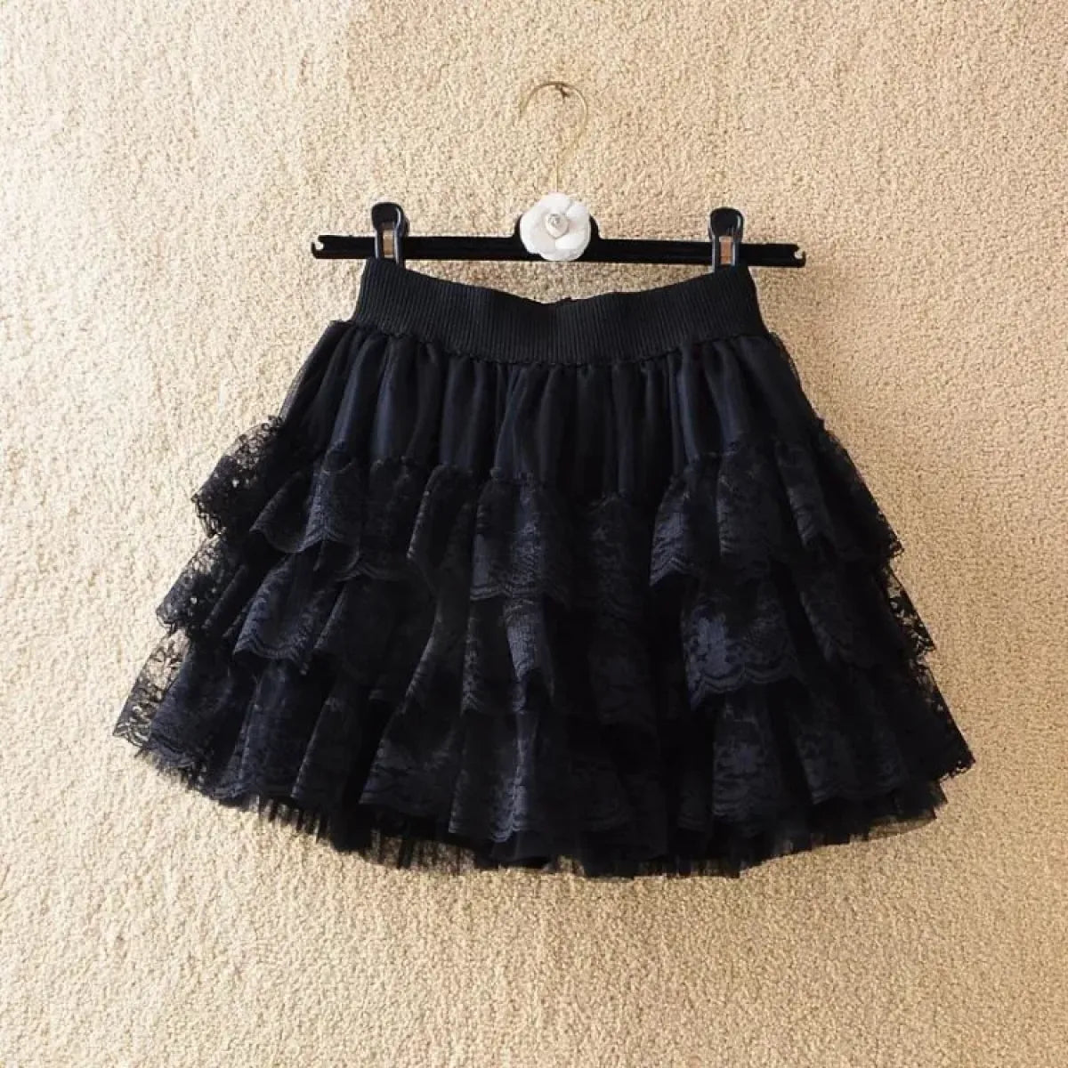 Gothic Lace Ruched Tutu Mini Skirt - Bottoms - Mini Skirt - 6