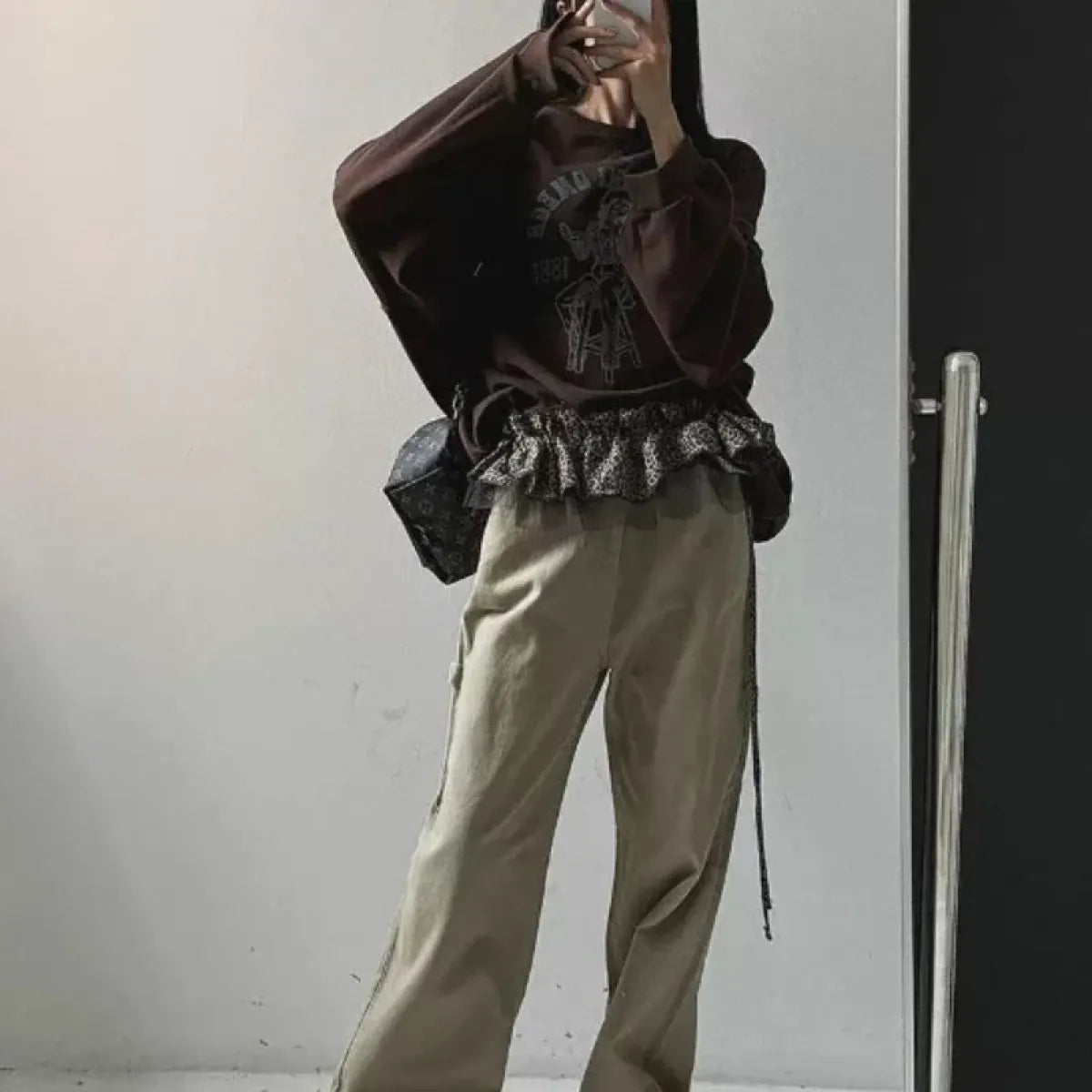 Leopard Ruffle Lace-Up Mini Skirt – Y2K Street Style - Bottoms - Women’s Pants - 4