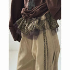 Leopard Ruffle Lace-Up Mini Skirt – Y2K Street Style - Bottoms - Women’s Pants - 1