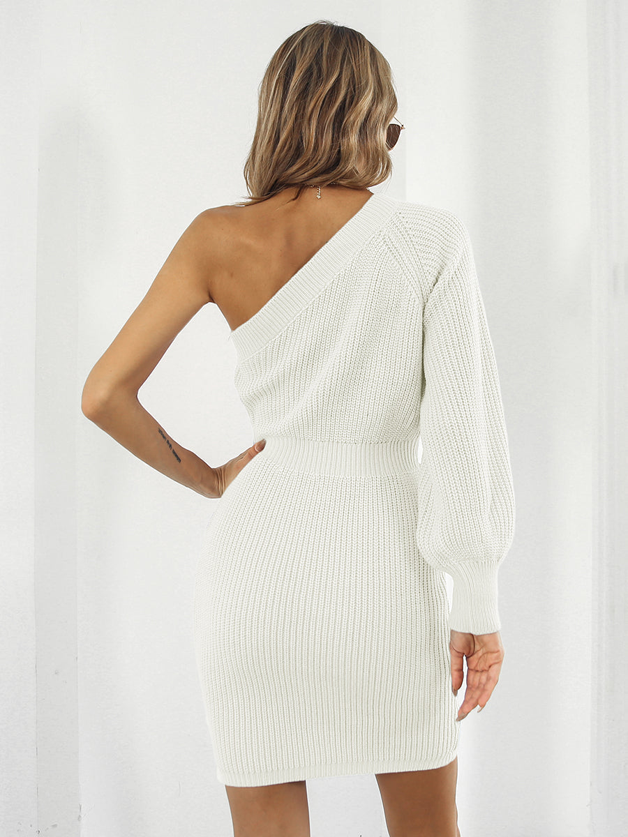 One-Shoulder Mini Sweater Dress - All Dresses - Dresses - 6 - 2024