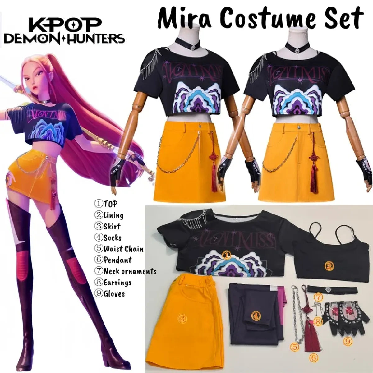 Mira Demon Hunter K-Pop Cosplay Costume Set - Anime - Cosplay - 9