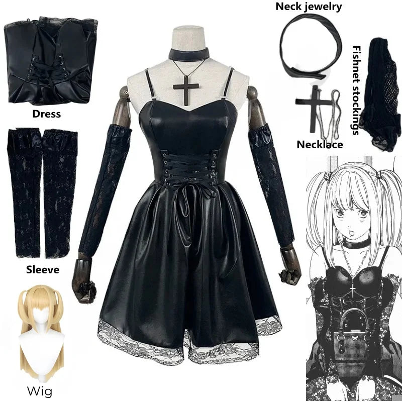 Misa Amane Gothic Cosplay Costume – Dress with Lace & Accessories - XS / Death Note / Costume and wig - All Dresses