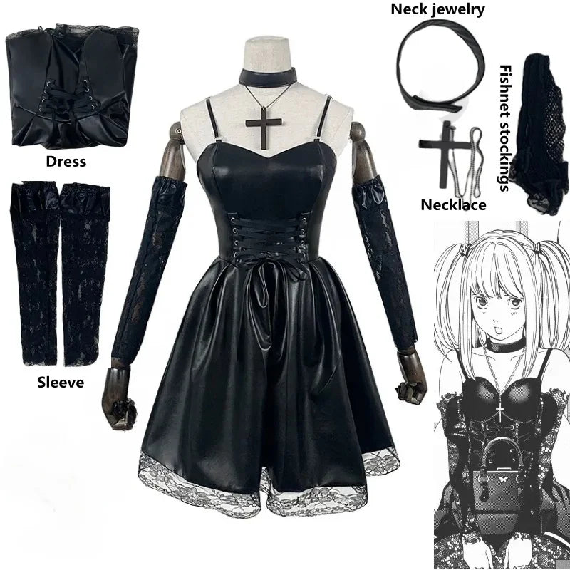 Misa Amane Gothic Cosplay Costume – Dress with Lace & Accessories - XS / Death Note / Costume only - All Dresses