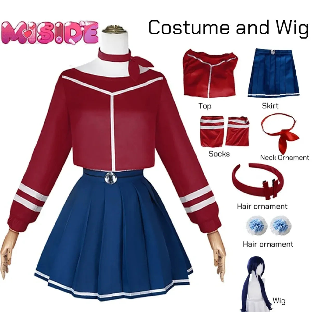 Mita Mira Cosplay School Uniform – MiSide Yandere JK Set for Girls & Women - Dresses - Sets - 18