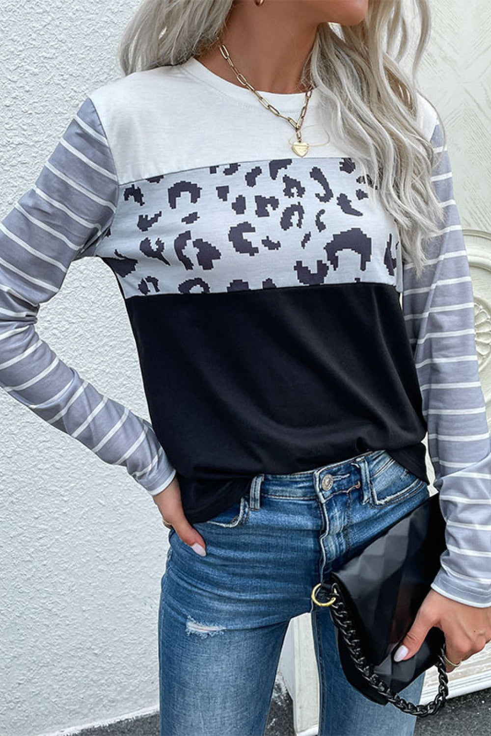 Mixed Print Round Neck Tee Shirt - T-Shirts - Shirts & Tops - 3 - 2024