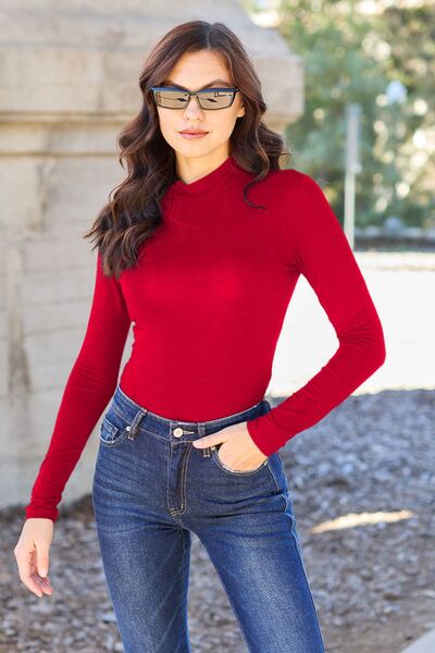 Mock Neck Long Sleeve Bodysuit - Women’s Clothing & Accessories - Shirts & Tops - 10 - 2024