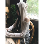 Modern Mystic Hooded Top – Edgy Cutout Sleeves Pullover - Harajuku Style - Clothing Tops - 2 - 2024