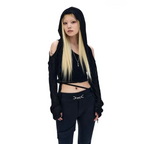 Modern Mystic Hooded Top – Edgy Cutout Sleeves Pullover - Black / M - Harajuku Style - Clothing Tops - 4 - 2024