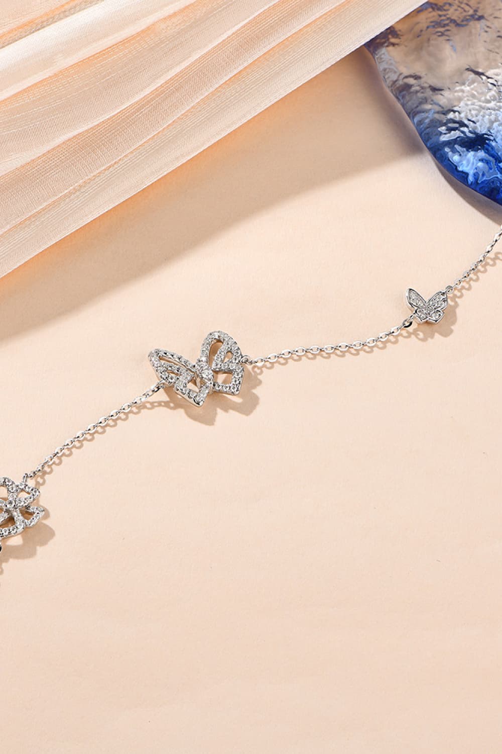 Moissanite Butterfly Shape Bracelet - Silver / One Size - Women’s Jewelry - Bracelets - 3 - 2024