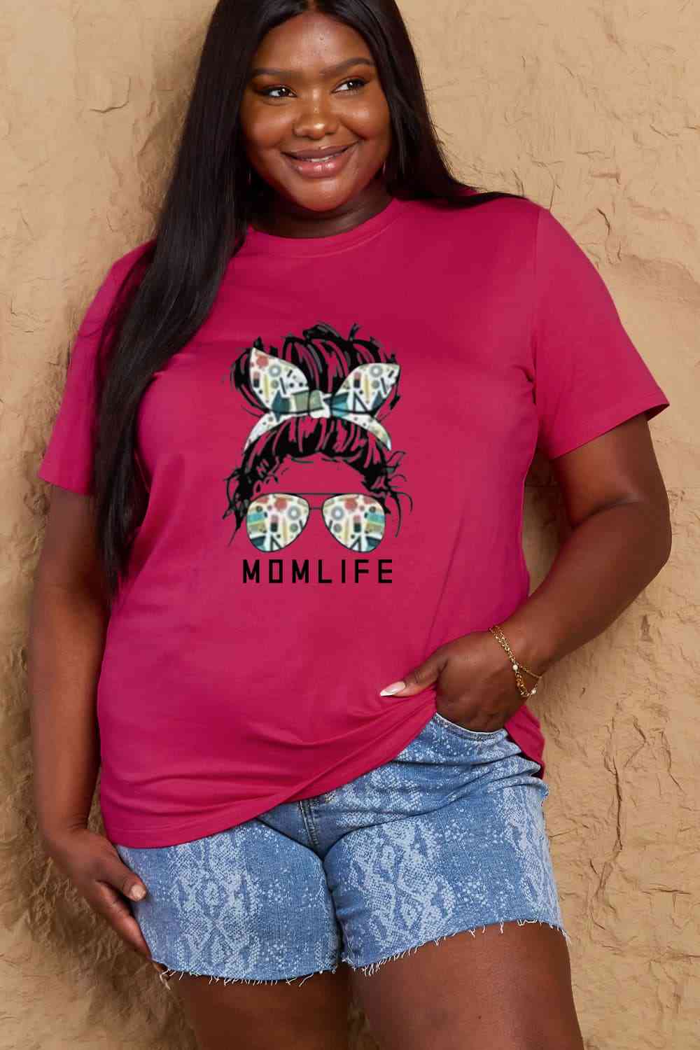 MOM LIFE Graphic Cotton T-Shirt - T-Shirts - Shirts & Tops - 10 - 2024