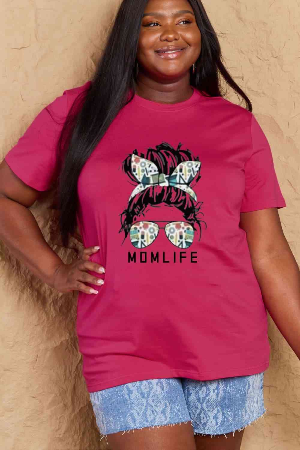 MOM LIFE Graphic Cotton T-Shirt - T-Shirts - Shirts & Tops - 11 - 2024