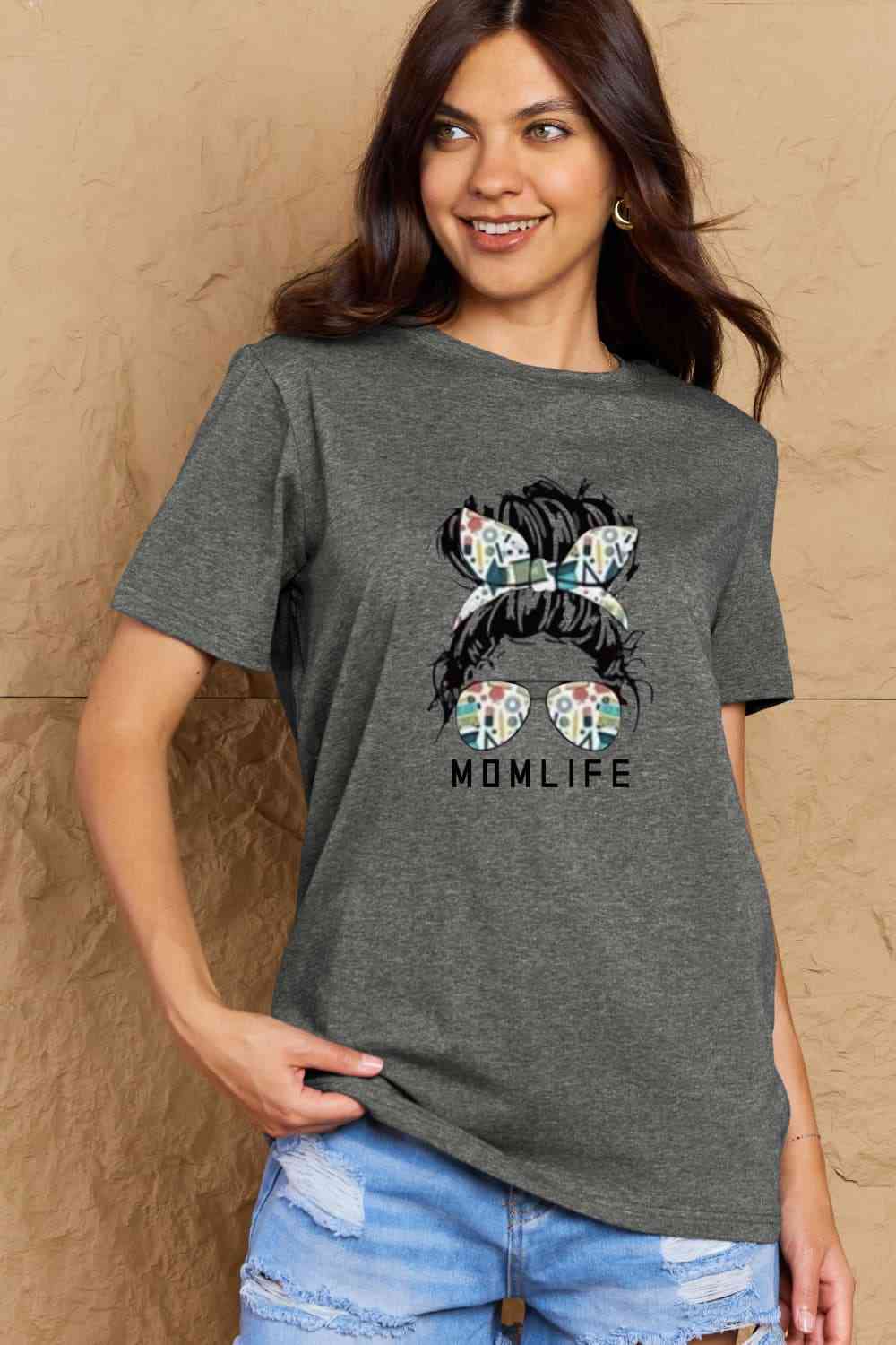 MOM LIFE Graphic Cotton T-Shirt - Charcoal / S - T-Shirts - Shirts & Tops - 13 - 2024