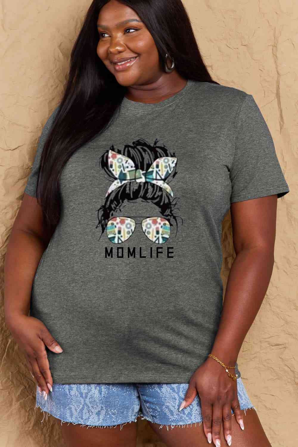 MOM LIFE Graphic Cotton T-Shirt - T-Shirts - Shirts & Tops - 16 - 2024