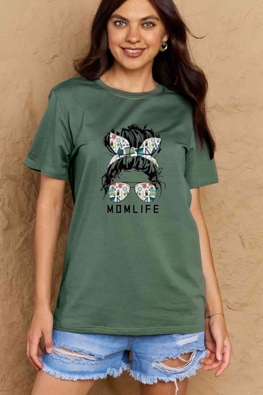 MOM LIFE Graphic Cotton T-Shirt - Green / S - T-Shirts - Shirts & Tops - 19 - 2024