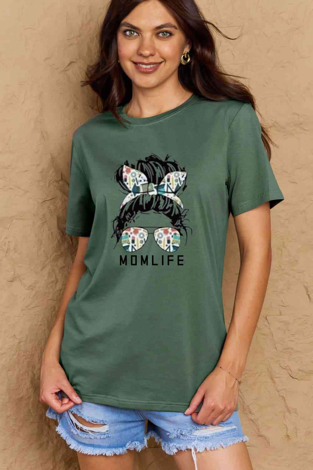 MOM LIFE Graphic Cotton T-Shirt - T-Shirts - Shirts & Tops - 20 - 2024