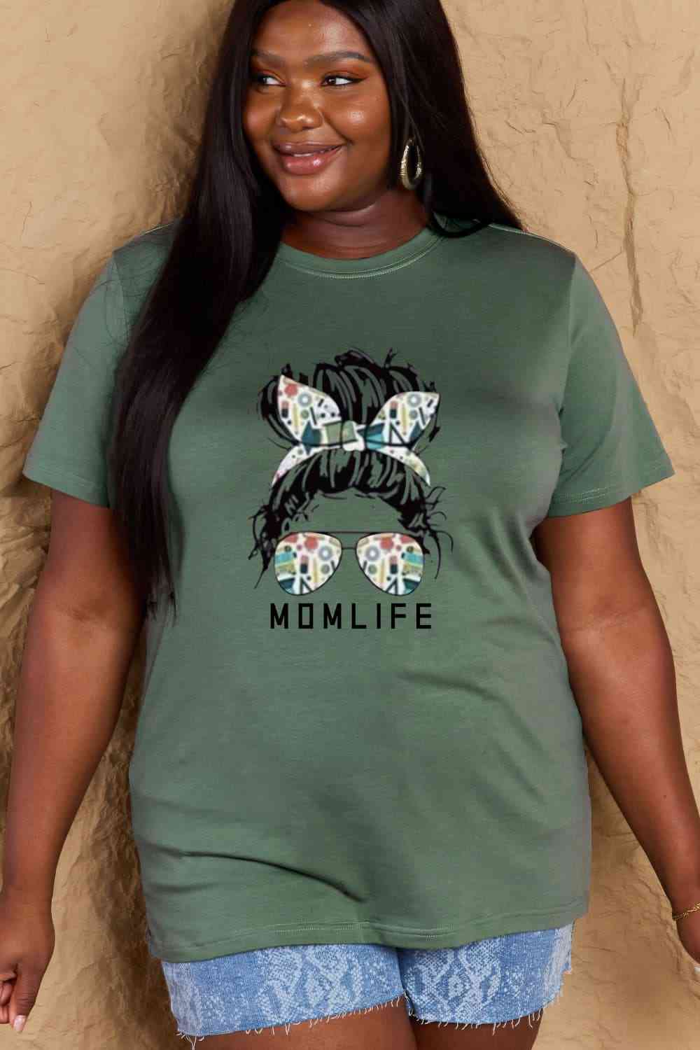 MOM LIFE Graphic Cotton T-Shirt - T-Shirts - Shirts & Tops - 22 - 2024