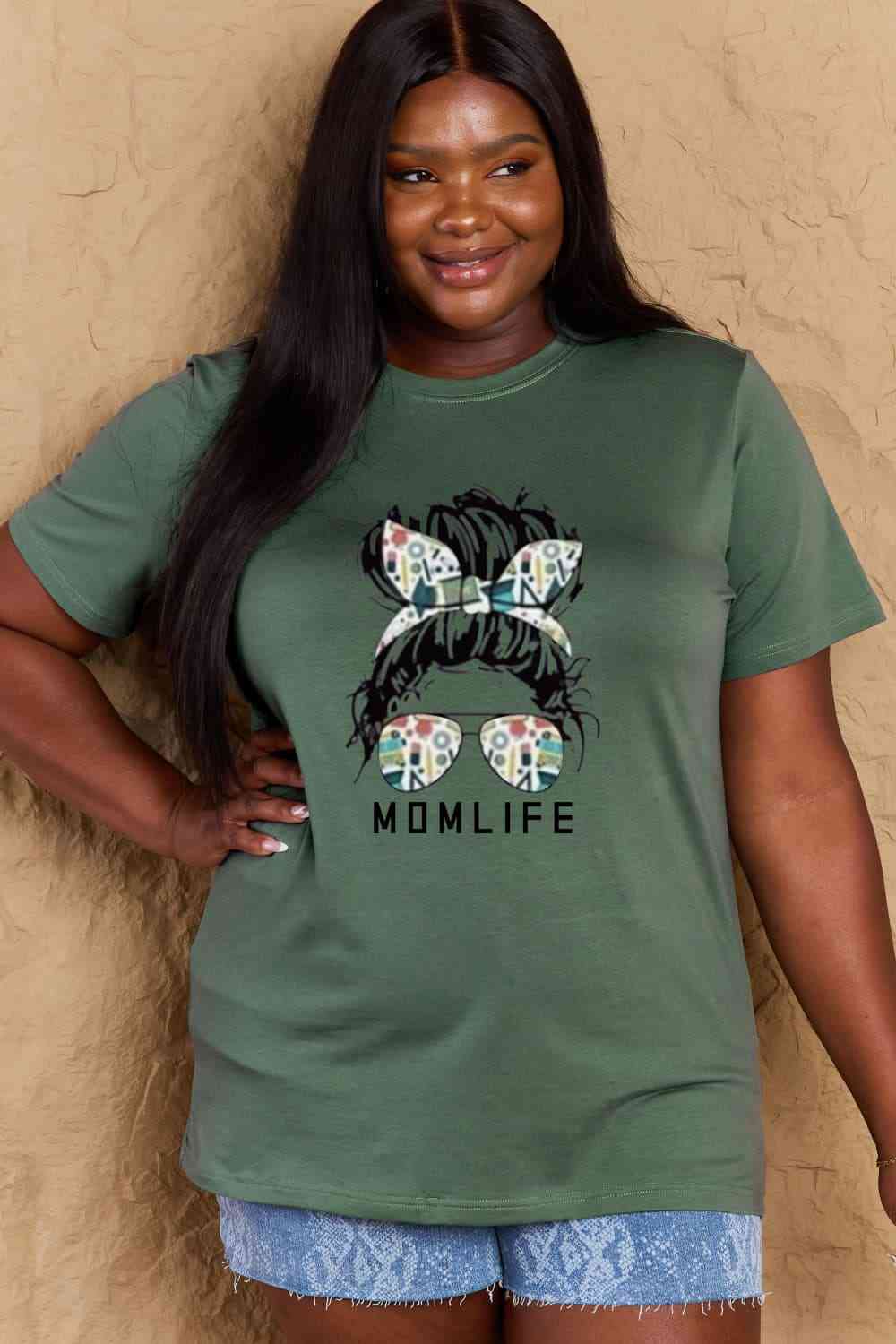 MOM LIFE Graphic Cotton T-Shirt - T-Shirts - Shirts & Tops - 23 - 2024