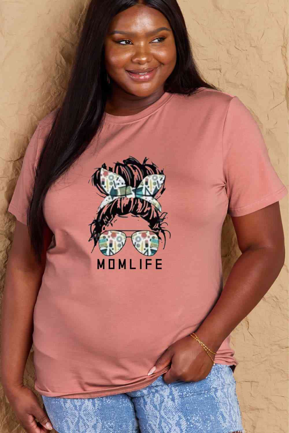 MOM LIFE Graphic Cotton T-Shirt - T-Shirts - Shirts & Tops - 4 - 2024