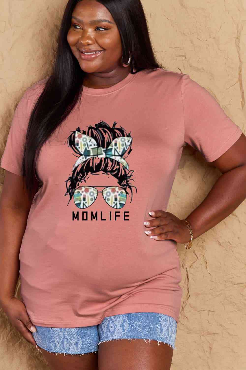 MOM LIFE Graphic Cotton T-Shirt - T-Shirts - Shirts & Tops - 5 - 2024