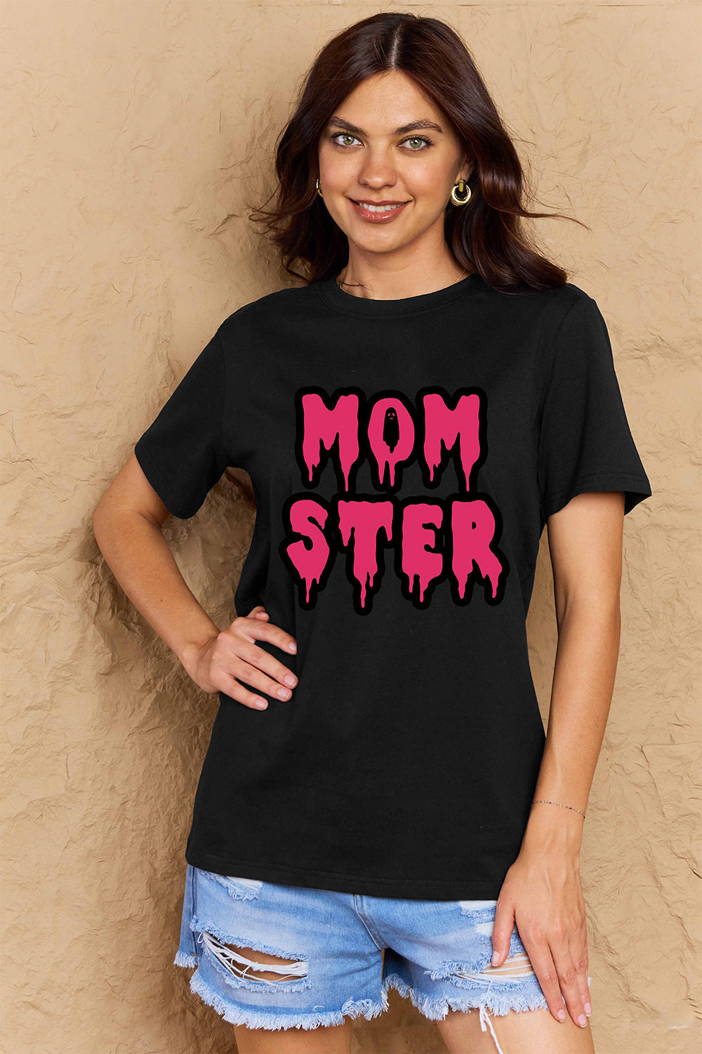 Full Size MOM STER Graphic Cotton T-Shirt - Black / S - T-Shirts - Shirts & Tops - 1 - 2024