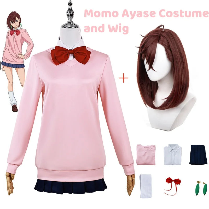 Momo Ayase Cosplay Costume – Dandadan School Uniform with Earrings - S / Costume and Wig - Anime - Costume Dresses