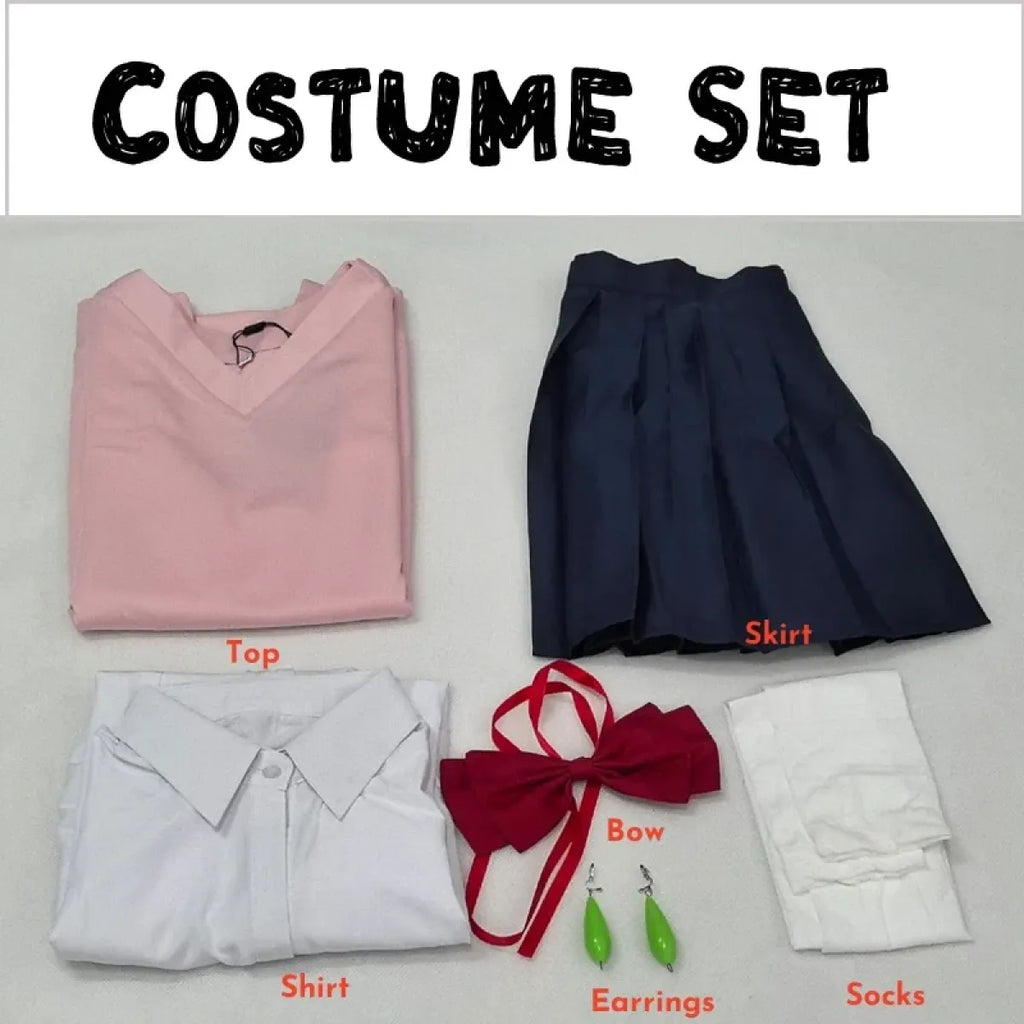 Momo Ayase Cosplay Costume – Dandadan School Uniform Set with Accessories - Anime - Sets - 5