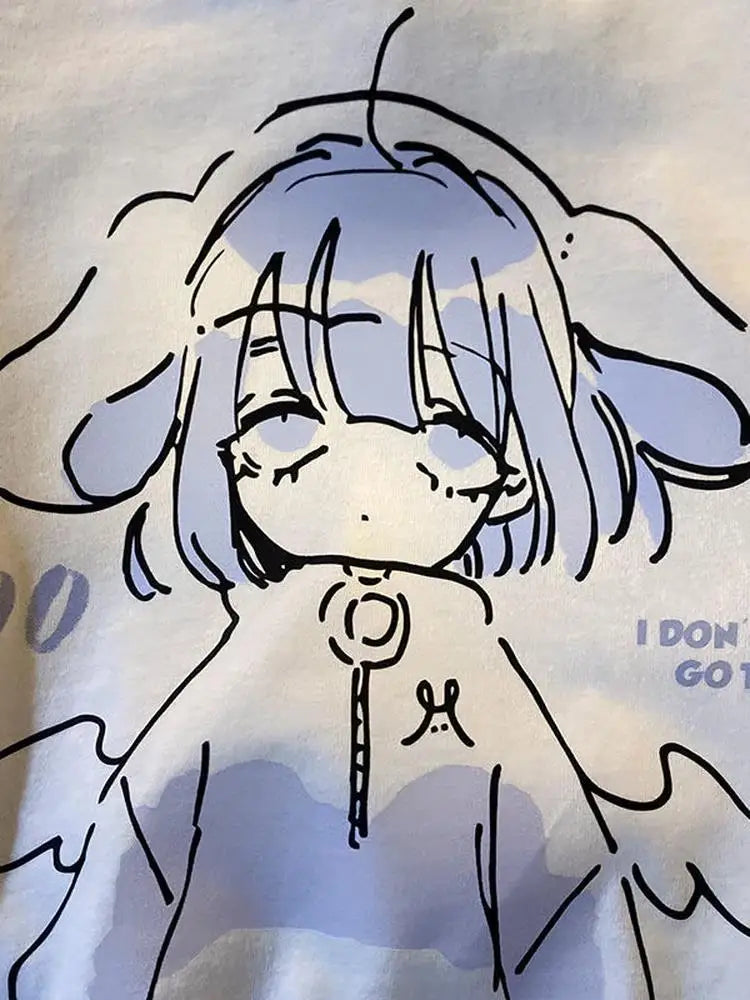 ’Monday’ Sad Anime Girl Tee - T-Shirts - Shirts & Tops - 3 - 2024