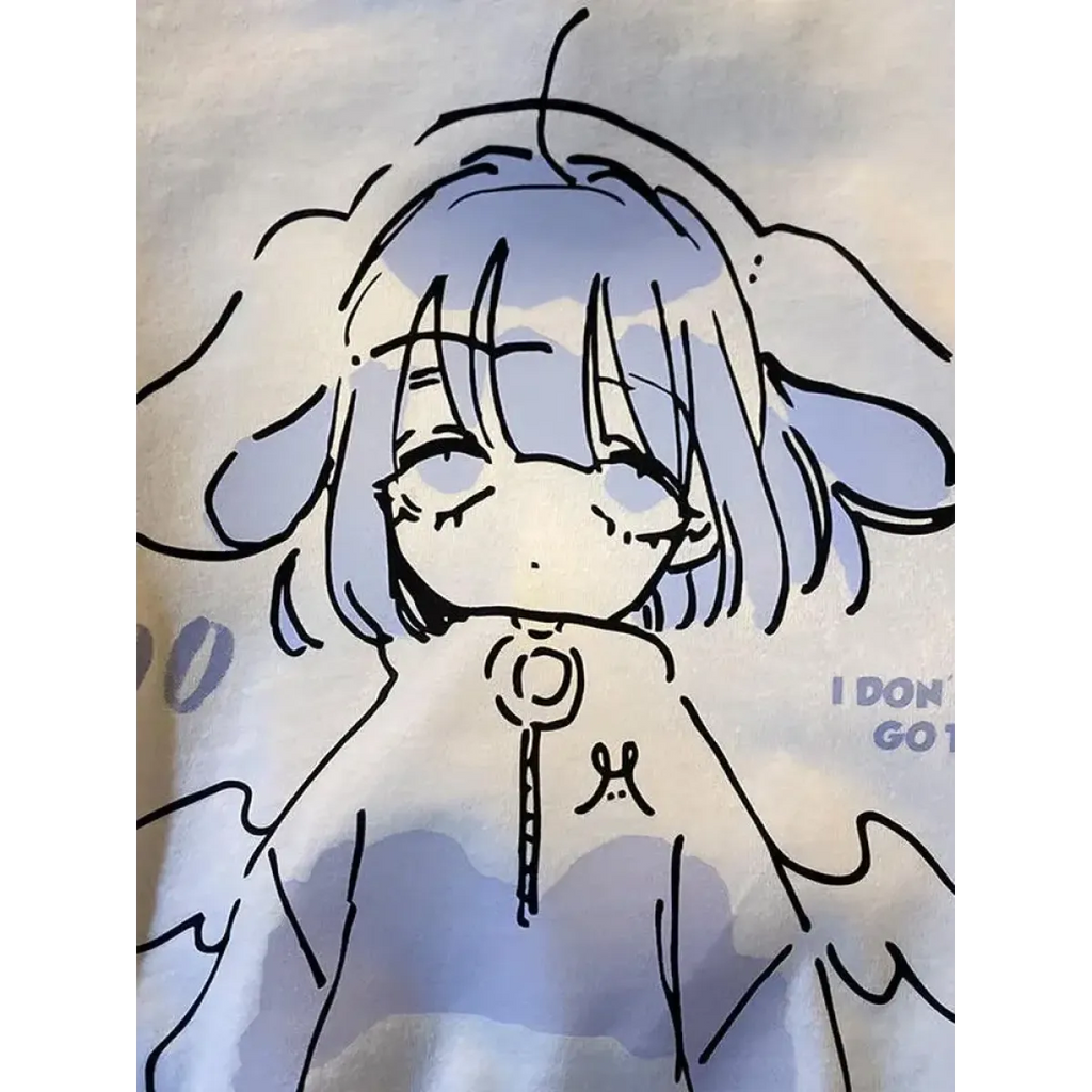 ’Monday’ Sad Anime Girl Tee - T-Shirts - 3
