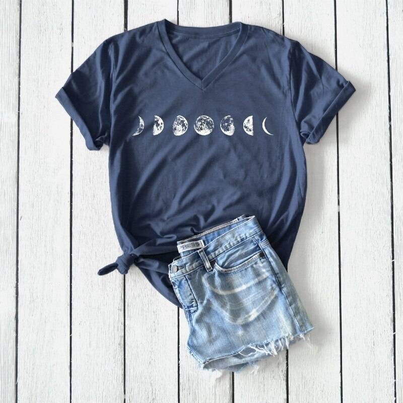 Moon Phase T-Shirt - Dark Blue / S - T-Shirts - Shirts & Tops - 11 - 2024