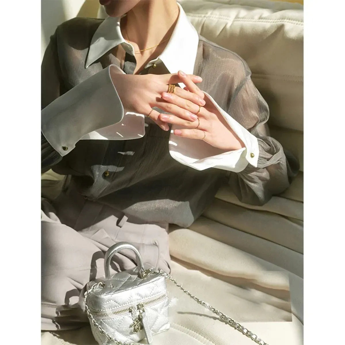 Mori Girl Sheer Patchwork Blouse - Women’s Clothing & Accessories - Shirts & Blouses - 3