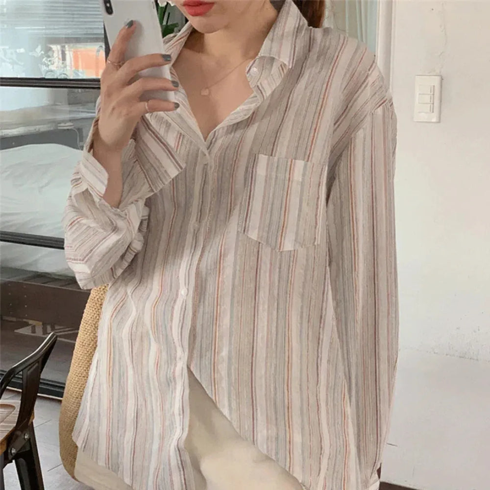Mori Girl Striped Blouse - Women’s Clothing & Accessories - Blouses - 1