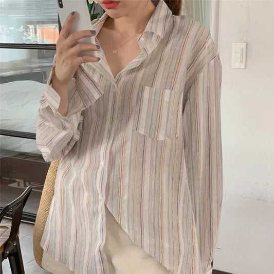 Mori Girl Striped Blouse - Women’s Clothing & Accessories - Blouses - 1