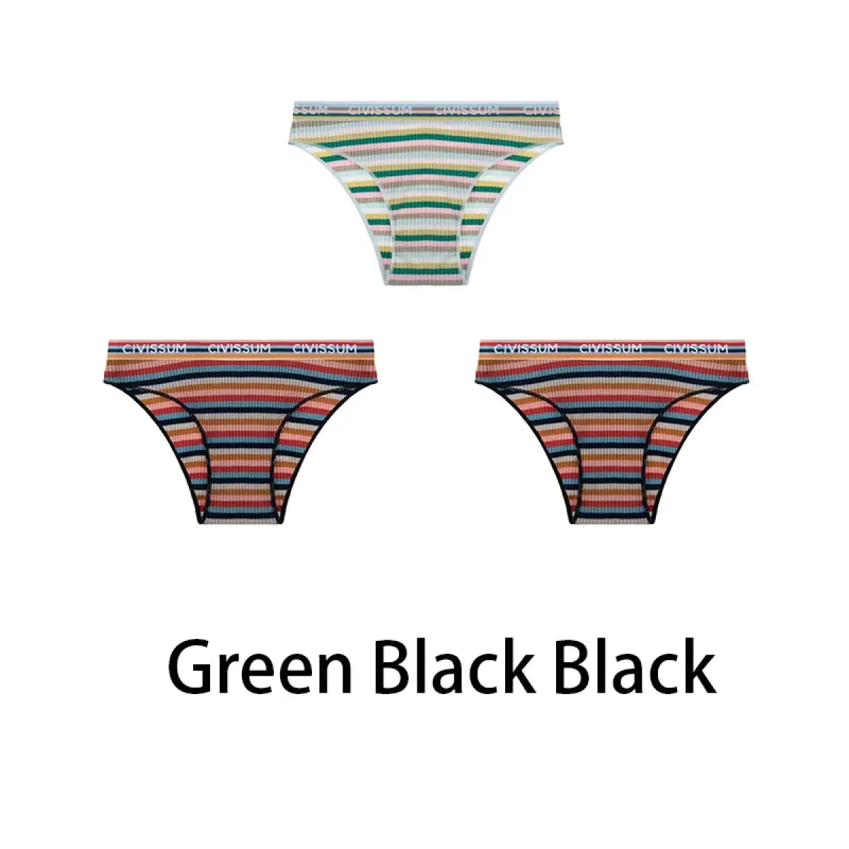 Multicolored Pastel Striped Cotton Panties - Women’s Clothing & Accessories - Panties - 10