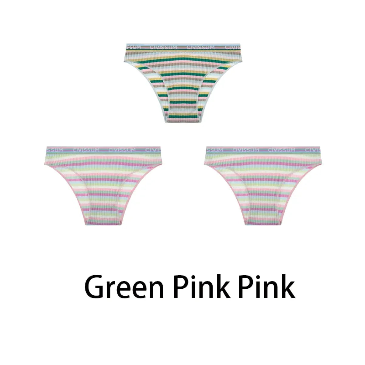 Multicolored Pastel Striped Cotton Panties - Women’s Clothing & Accessories - Panties - 13