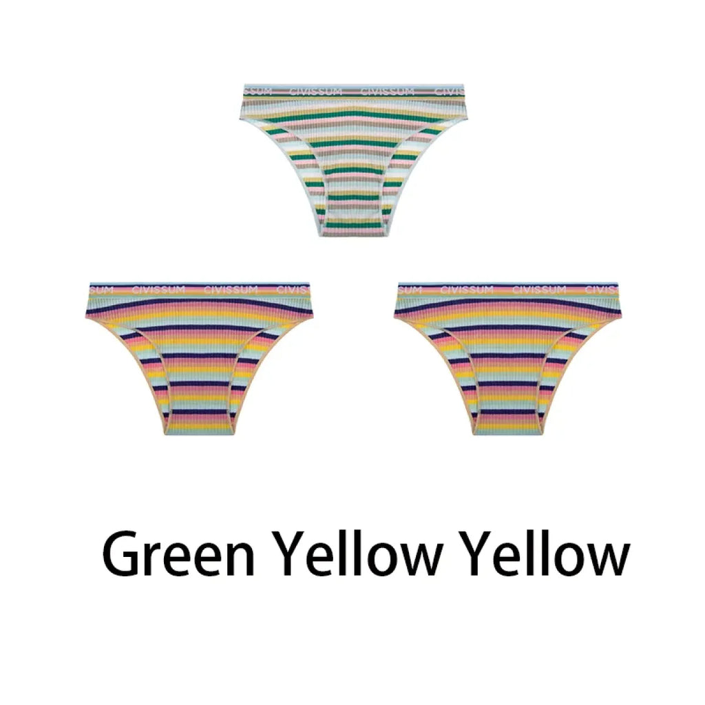 Multicolored Pastel Striped Cotton Panties - Women’s Clothing & Accessories - Panties - 15